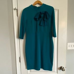 Collared, Teal, Knee-Length Dress